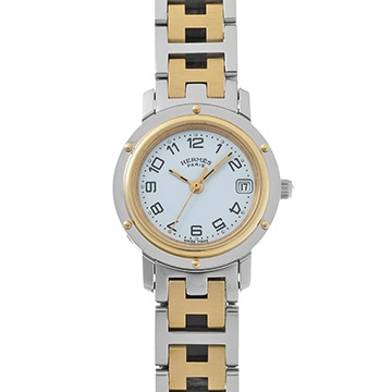 エルメス クリッパー CL4.220 ホワイト レディース 時計 【中古】【wristwatch】