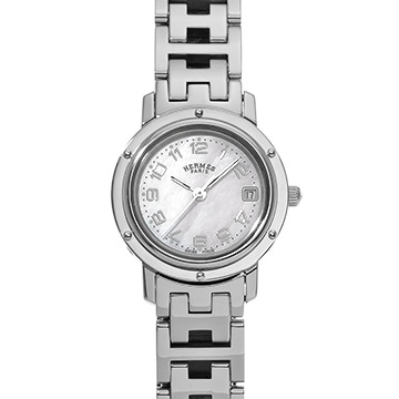 エルメス クリッパー CL4.210 ホワイトシェル レディース 時計 【中古】【wristwatch】