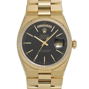 ロレックス オイスタークォーツ デイデイト 19018 ブラック メンズ 時計 【中古】【wristwatch】