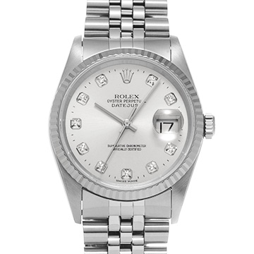 ロレックス デイトジャスト 16234G シルバー/ダイヤモンド メンズ 時計 【中古】【wristwatch】