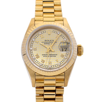 ロレックス デイトジャスト 69178G シャンパンハウンズトゥース/ダイヤモンド レディース 時計 【中古】【wristwatch】