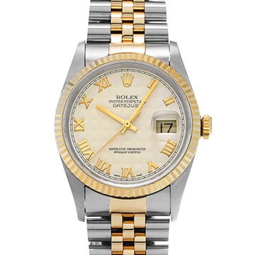 ロレックス デイトジャスト 16233 アイボリーピラミッド メンズ 時計 【中古】【wristwatch】
