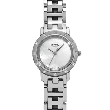 エルメス クリッパー ナクレ CL4.230 ホワイトシェル レディース 時計 【中古】【wristwatch】