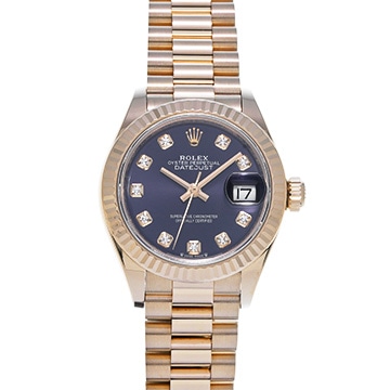 ロレックス レディ デイトジャスト 28 279175G オーベルジーヌ/ダイヤモンド レディース 時計 【中古】【wristwatch】