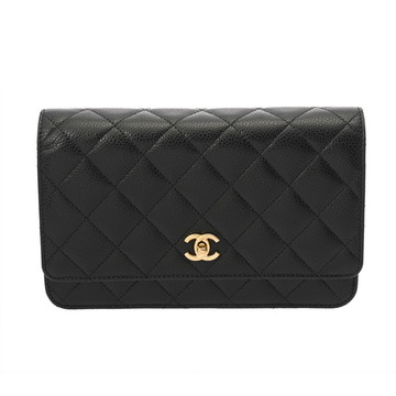 シャネル マトラッセ クラシック チェーンウォレット ブラック AP4241 グレインドカーフスキン レディース バッグ 【中古】【bag】