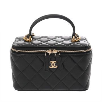 シャネル マトラッセ ヴァニティケース ブラック AP2199 ラムスキン レディース バッグ 【中古】【bag】
