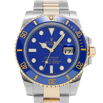 ロレックス サブマリーナ デイト 116613GLB ブルー/ダイヤモンド メンズ 時計 【中古】【wristwatch】