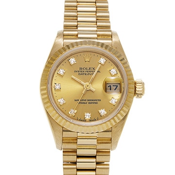 ロレックス デイトジャスト 69178G シャンパン/ダイヤモンド レディース 時計 【中古】【wristwatch】
