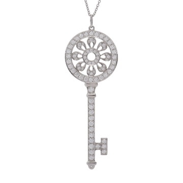 ティファニー ペタルキー ネックレス  ラージ シルバー Pt950プラチナ レディース ジュエリー 【中古】【jewelry】