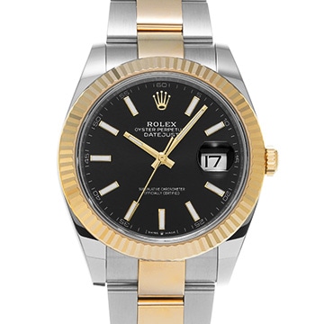 ロレックス デイトジャスト 41 126333 ブライトブラック メンズ 時計 【中古】【wristwatch】