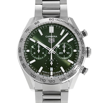 タグ ホイヤー カレラ キャリバーホイヤー02 スポーツ クロノグラフ CBN2A10.BA0643 グリーン メンズ 時計 【中古】【wristwatch】