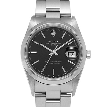 ロレックス オイスターパーペチュアル デイト 15200 ブラック メンズ 時計 【中古】【wristwatch】