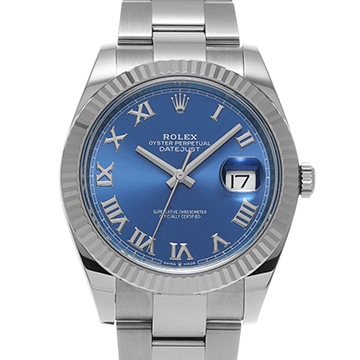 ロレックス デイトジャスト 41 126334 アズーロブルー メンズ 時計 【中古】【wristwatch】