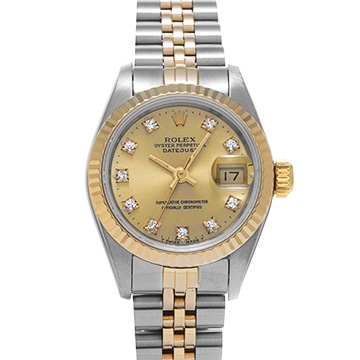 ロレックス デイトジャスト 69173G シャンパン/ダイヤモンド レディース 時計 【中古】【wristwatch】