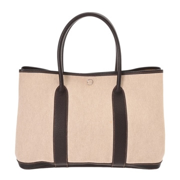 エルメス ガーデンパーティ PM  ナチュラル/マロン トワルアッシュ/ブッフルスキッパー レディース バッグ 【中古】【bag】