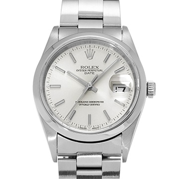 ロレックス オイスターパーペチュアル デイト 15200 シルバー メンズ 時計 【中古】【wristwatch】