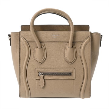 セリーヌ ラゲージ ナノ 2WAY デューン 168243LUG.03UN ドラムドカーフ レディース バッグ 【中古】【bag】