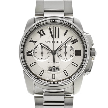 カルティエ カリブル ドゥ カルティエ クロノグラフ W7100045 シルバー メンズ 時計 【中古】【wristwatch】