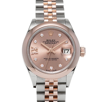 ロレックス レディ デイトジャスト 28 279161G ロゼカラー/ダイヤモンド レディース 時計 【中古】【wristwatch】
