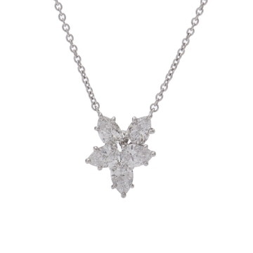 ハリー ウィンストン クラスター ネックレス スモール シルバー PEDPCLSMWC Pt950プラチナ レディース ジュエリー 【中古】【jewelry】