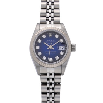 ロレックス デイトジャスト 69174G ブルー・グラデーション/ダイヤモンド レディース 時計 【中古】【wristwatch】