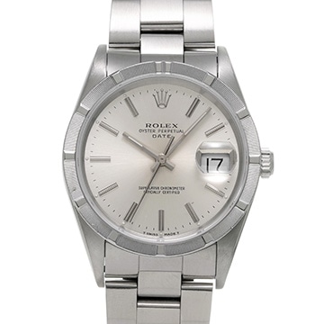 ロレックス オイスターパーペチュアル デイト 15210 シルバー メンズ 時計 【中古】【wristwatch】