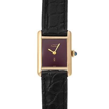 カルティエ マストタンク ヴェルメイユ SM 2975713 ボルドー レディース 時計 【中古】【wristwatch】