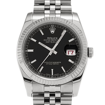 ロレックス デイトジャスト 116234 ブラック メンズ 時計 【中古】【wristwatch】