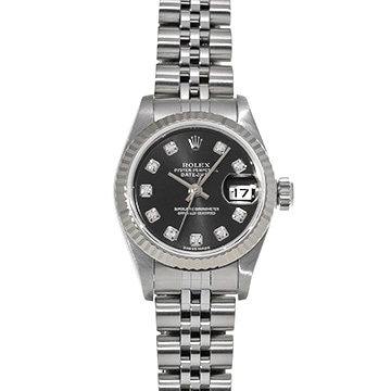 ロレックス デイトジャスト 79174G ブラック/ダイヤモンド レディース 時計 【中古】【wristwatch】