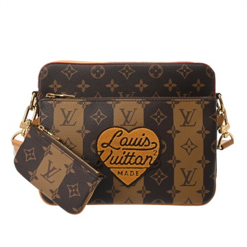ルイ ヴィトン モノグラム ストライプ LV×NIGOトリオ メッセンジャー ブラウン M45965 モノグラムキャンバス ユニセックス バッグ 【中古】【bag】