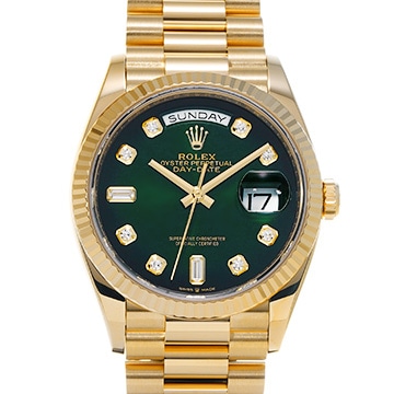 ロレックス デイデイト 36 128238A グリーンオンブレ/ダイヤモンド メンズ 時計 【中古】【wristwatch】