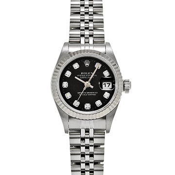 ロレックス デイトジャスト 69174G ブラック/ダイヤモンド レディース 時計 【中古】【wristwatch】