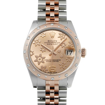 ロレックス デイトジャスト 31 178341 ピンクフラワー ユニセックス 時計 【中古】【wristwatch】