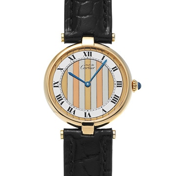 カルティエ ヴァンドーム LM 590003 ホワイト/トリコロール ユニセックス 時計 【中古】【wristwatch】