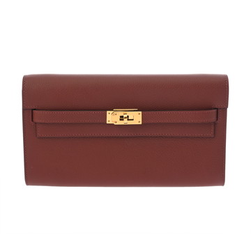 エルメス ケリーウォレット ロングトゥーゴー ルージュアッシュ ヴォーエプソン レディース 財布 【中古】【purse】
