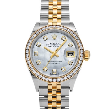 ロレックス レディ デイトジャスト 28 279383RBR ホワイトシェル/ダイヤモンド レディース 時計 【中古】【wristwatch】