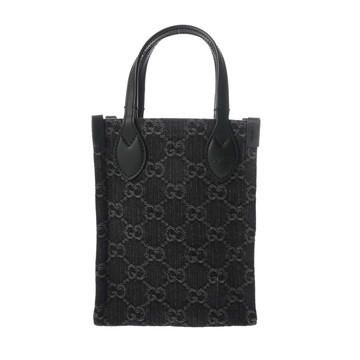 グッチ オフィディア ミニバッグ ブラック 773730  レザー/GGデニム レディース バッグ 【中古】【bag】