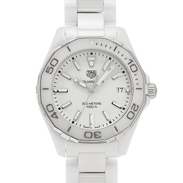 タグ ホイヤー アクアレーサー クォーツ WAY1391.BH0717 ホワイト メンズ 時計 【中古】【wristwatch】