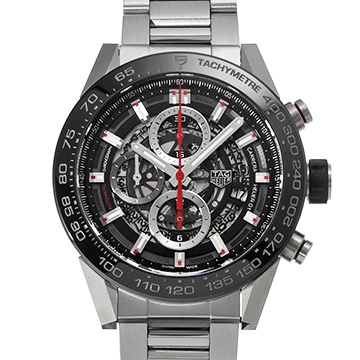 タグ ホイヤー カレラ キャリバーホイヤー01 クロノグラフ CAR2A1W.BA0703 スケルトン メンズ 時計 【中古】【wristwatch】