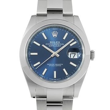 ロレックス デイトジャスト 41 126300 ブルー メンズ 時計 【中古】【wristwatch】