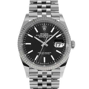 ロレックス デイトジャスト 36 126234 ブライトブラック メンズ 時計 【中古】【wristwatch】