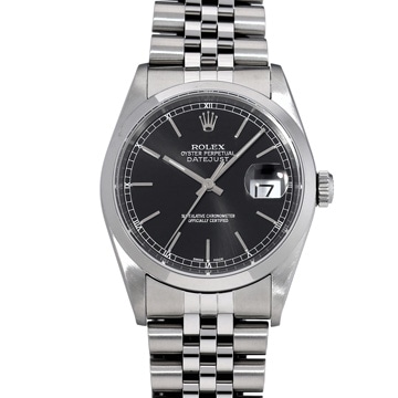 ロレックス デイトジャスト 16200 ブラック メンズ 時計 【中古】【wristwatch】