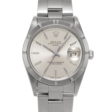 ロレックス オイスターパーペチュアル デイト 15210 シルバー メンズ 時計 【中古】【wristwatch】