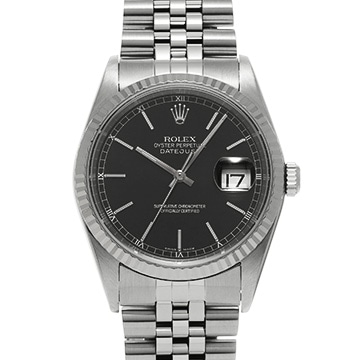 ロレックス デイトジャスト 16234 ブラック メンズ 時計 【中古】【wristwatch】