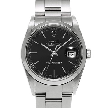 ロレックス デイトジャスト 16200 ブラック メンズ 時計 【中古】【wristwatch】