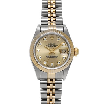 ロレックス デイトジャスト 69173G シャンパン/ダイヤモンド レディース 時計 【中古】【wristwatch】