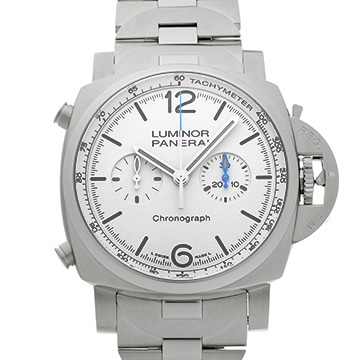 パネライ ルミノール クロノグラフ PAM01548 ホワイト メンズ 時計 【中古】【wristwatch】