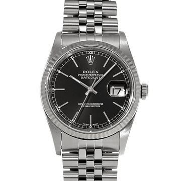 ロレックス デイトジャスト 16234 ブラック メンズ 時計 【中古】【wristwatch】