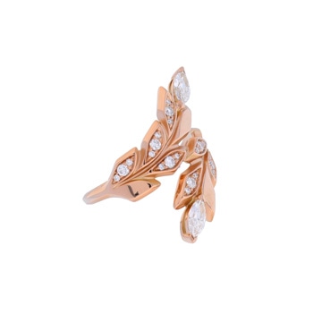 ティファニー ビクトリア ヴァインバイパス リング ゴールド K18ピンクゴールド PG レディース ジュエリー 【中古】【jewelry】