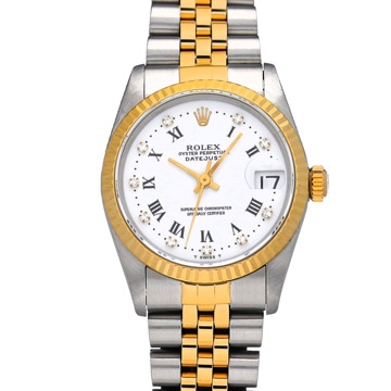 ロレックス デイトジャスト 68273G ホワイト/ダイヤモンド ユニセックス 時計 【中古】【wristwatch】
